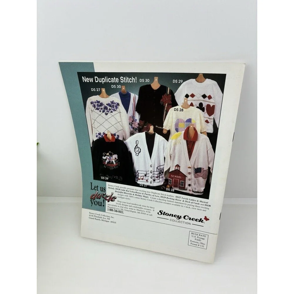 Cross Stitch Cats Meow Afghan Hearts Mushrooms birds Vtg 90s Elephant Zebra Bibs